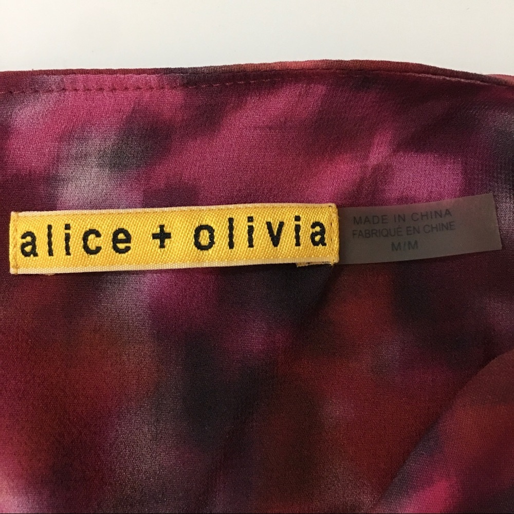 Alicia + Olivia Red‎ Watercolor Silk Mini Dress - Picture 8 of 16